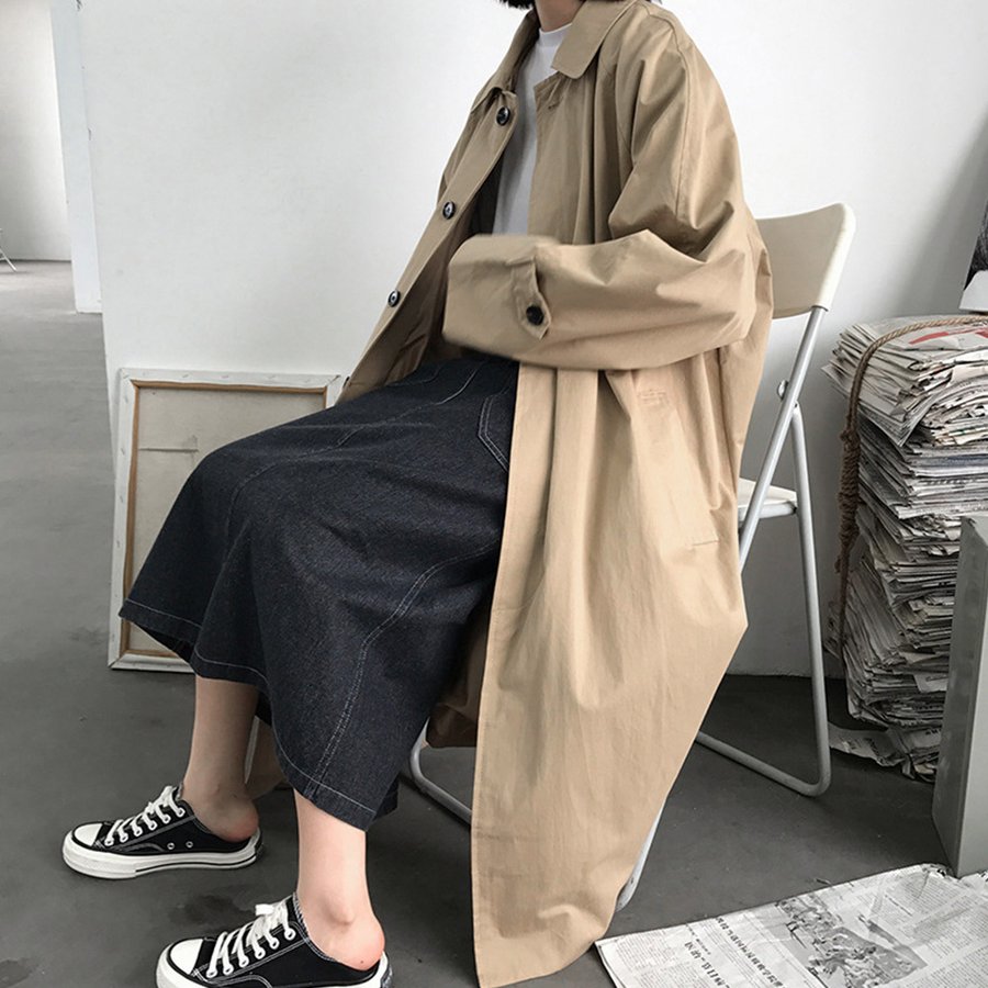 トレンチコート レディース 春秋 ロングコート 着やせ チェスターコート 膝下 カジュアル ジャケッ