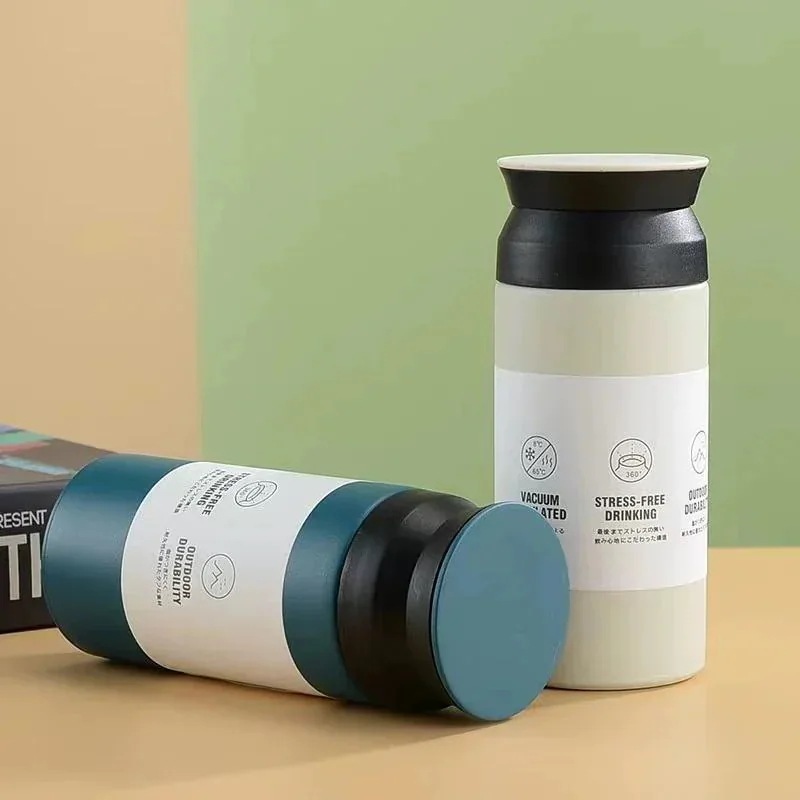 水筒 500ml ワンタッチ 直飲み マグボトル 真空断熱 持ち運び 携帯 ファッション