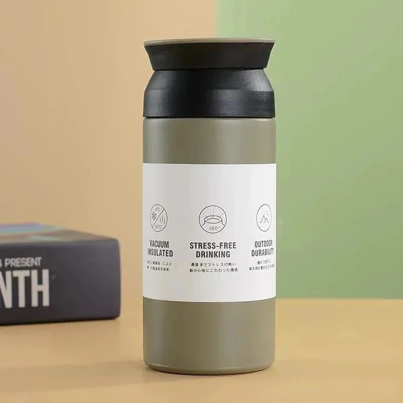 水筒 500ml ワンタッチ 直飲み マグボトル 真空断熱 持ち運び 携帯 ファッション