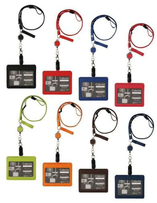 （まとめ買い）カラリムパーキー IDケース（ストラップ付） ICカード対応 ネイビー CRIDS-02-NV [x3]