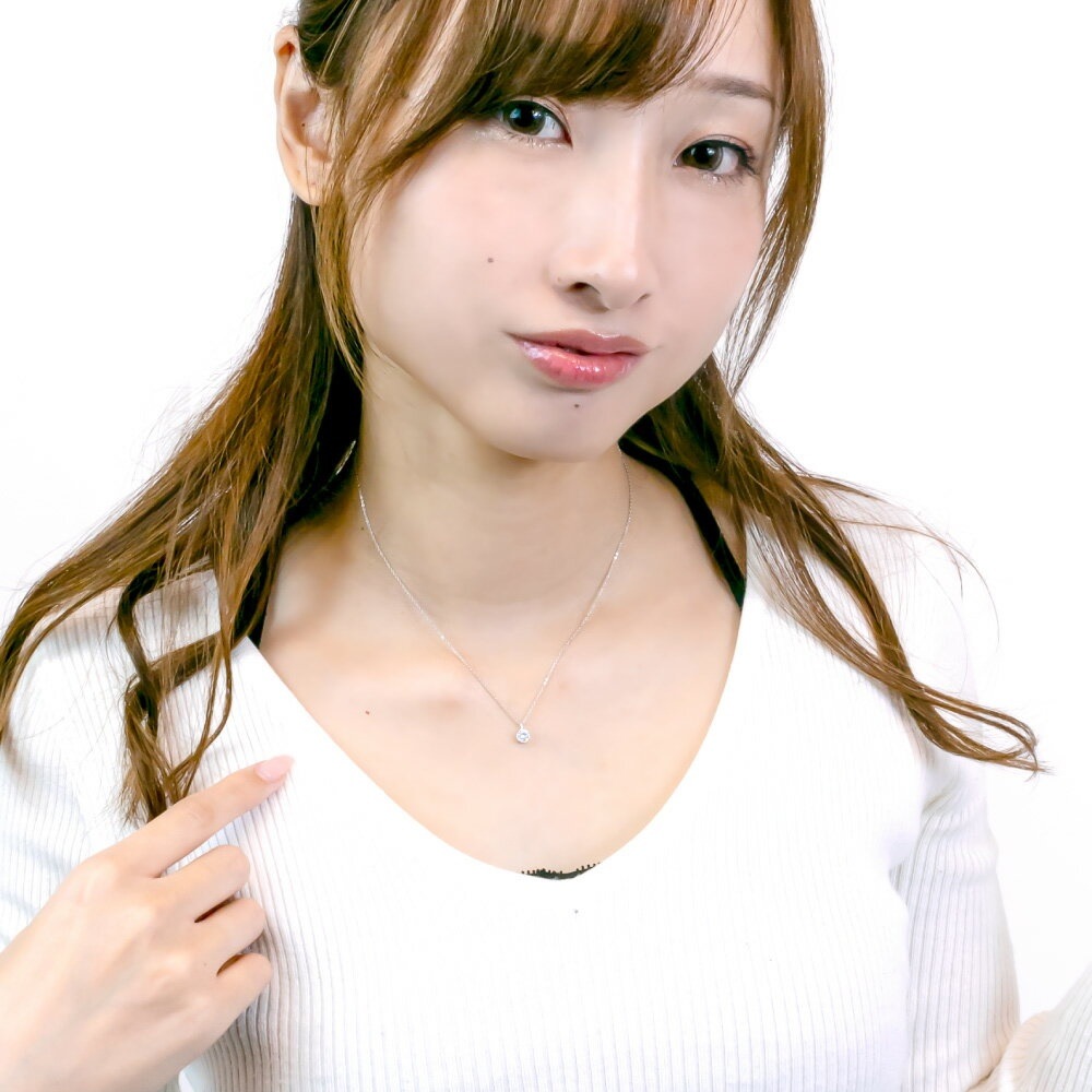 ネックレス レディース シルバー925製 キュービックジルコニア 一石 シンプル 小ぶり