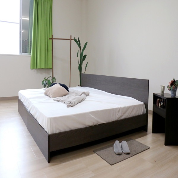 ベッド ワイドキング 220cm シングル＋セミダブル ヴィンテージナチュラル ポケットコイルマットレス付き bred-panel 組立式