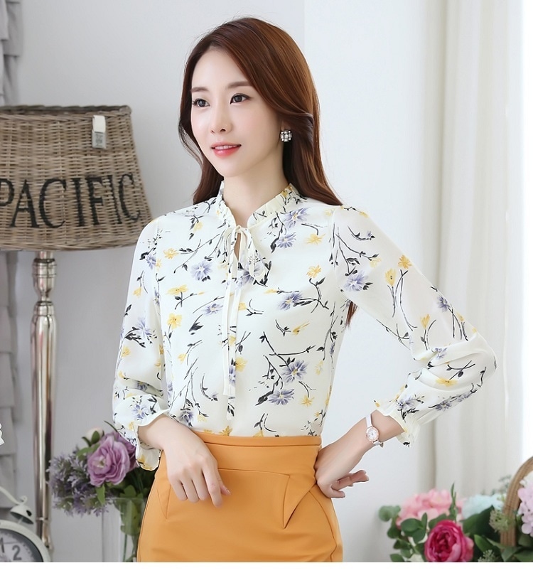 2482.花柄フシフォンブラウス(イエロー)2019 春夏 通学 通勤 カジュアル 大人可愛い 普段使い デート 2482.花柄フシフォンブラウス(イエロー)2019 春夏 通学 通勤 カジュアル 大人可愛い 普段使い デート