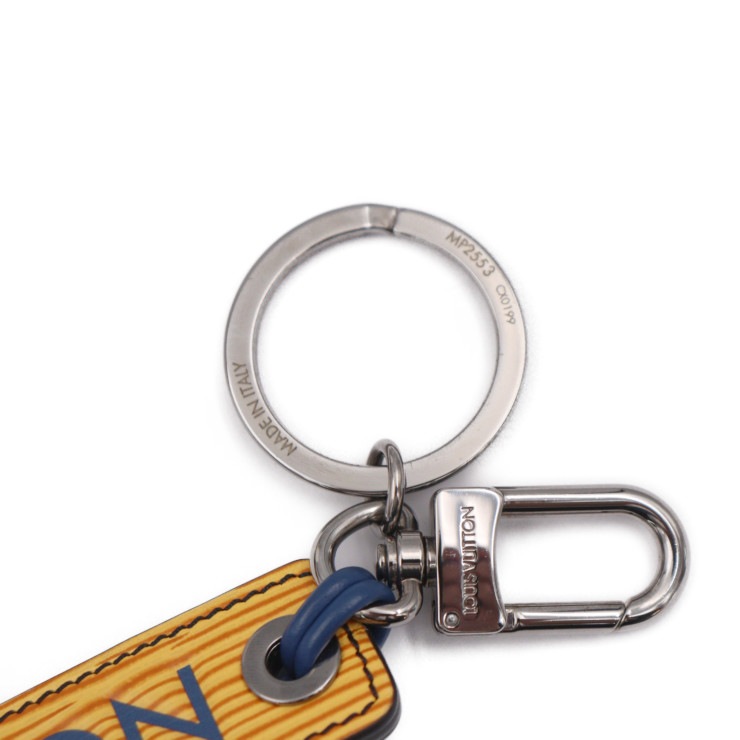 【中古美品】Louis Vuitton ブラックレザー キーホルダー 中古美品】Louis Vuitton ブラックレザー キーホルダー（LOUIS