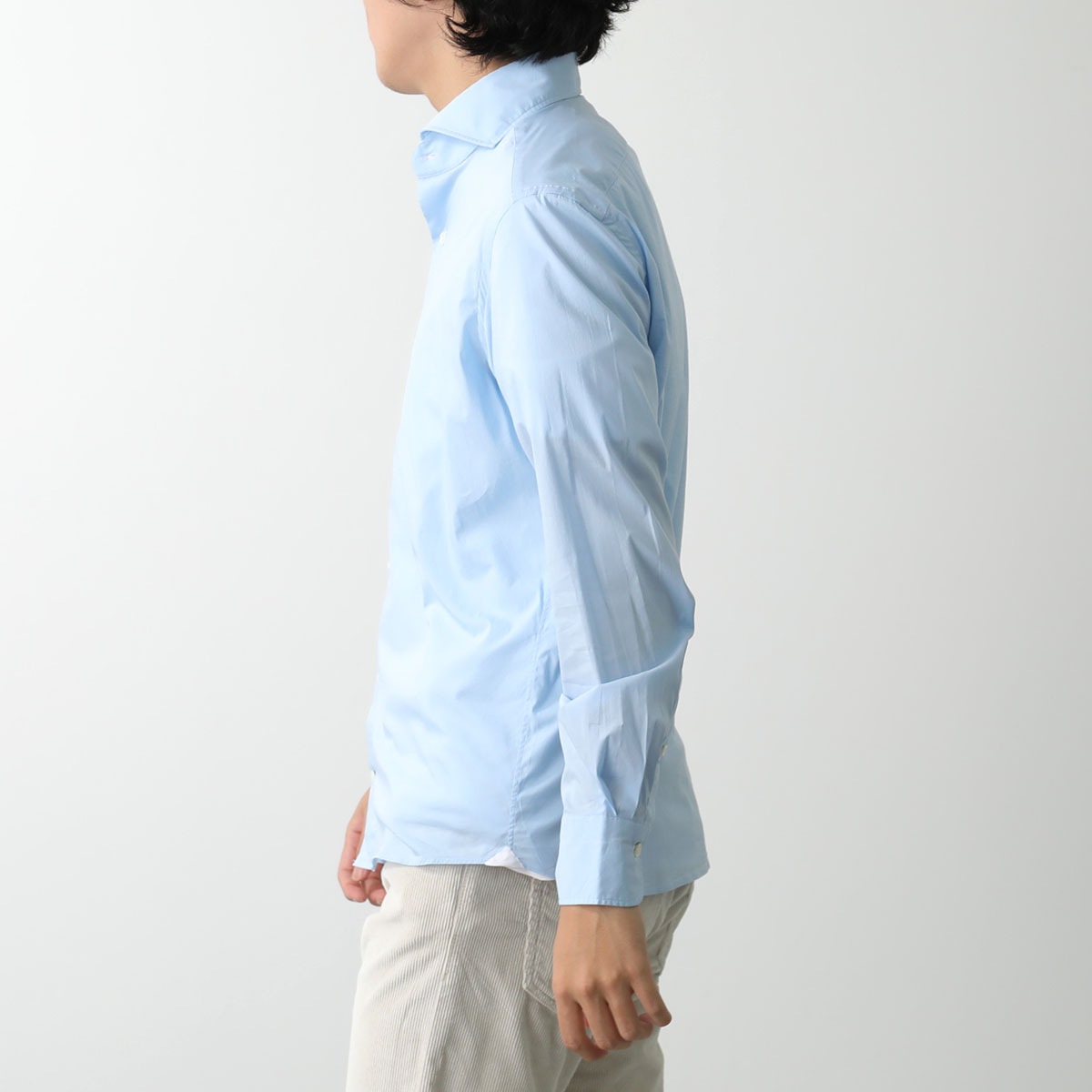 GIANNETTO ジャンネット シャツ VINCI FIT ヴィンチフィット AC999 メンズ コットン ストレッチ カッタウェイ 長袖 無地 カラー2色