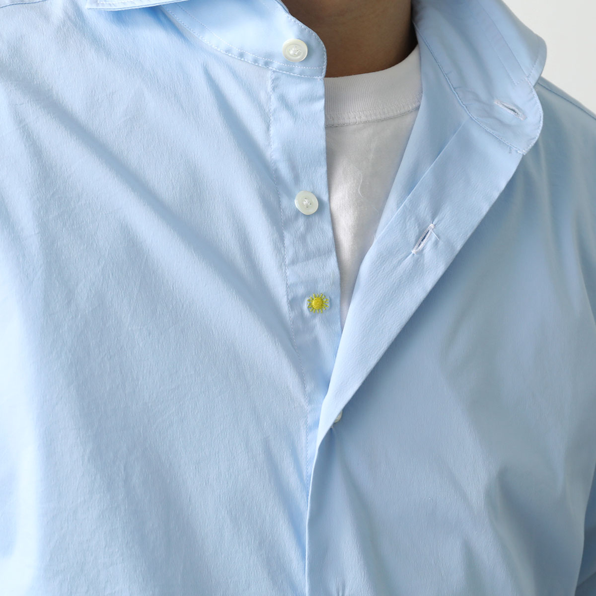 GIANNETTO ジャンネット シャツ VINCI FIT ヴィンチフィット AC999 メンズ コットン ストレッチ カッタウェイ 長袖 無地 カラー2色