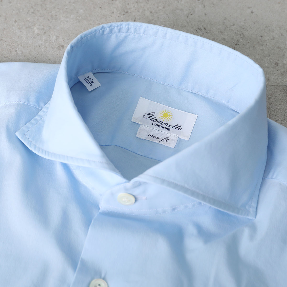 GIANNETTO ジャンネット シャツ VINCI FIT ヴィンチフィット AC999 メンズ コットン ストレッチ カッタウェイ 長袖 無地 カラー2色