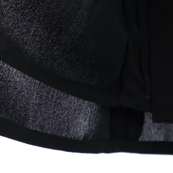 日本製 ロング丈 ラップスカート 38 ブラック系 ウエストリボン レディース