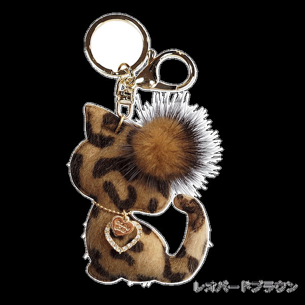 Qoo10] 可愛いミンクファーチャーム 猫 ねこ キ