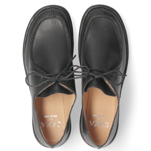 SAYA サヤ 靴 ラボキゴシ チロリアンシューズ レザー 51152 ブラック グレージュ カジュアル レースアップシューズ レディース 本革 日本製