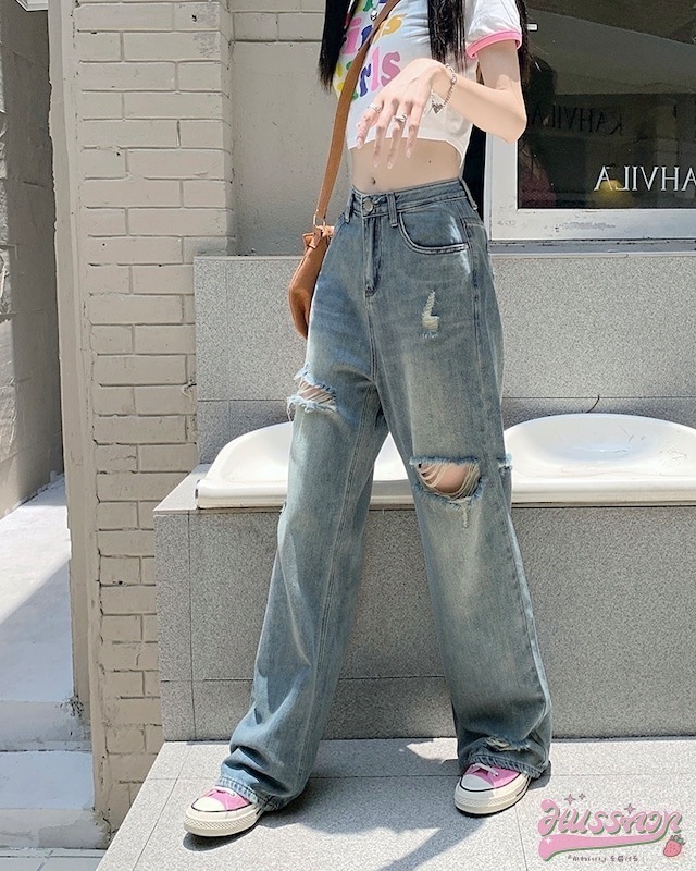 【メガ割 】24パンツ デニム ジーンズ ワイド ストレート ハイウエスト 脚長効果 美脚効果 細見え ウォッシュ ダメージ カジュアル 韓国ファッション レディース お出かけ化粧ポーチ-大容量 【メガ割 】24パンツ デニム ジーンズ ワイド ストレート ハイウエスト 脚長効果 美脚効果 細見え ウォッシュ ダメージ カジュアル 韓国ファッション レディース お出かけ化粧ポーチ-大容量