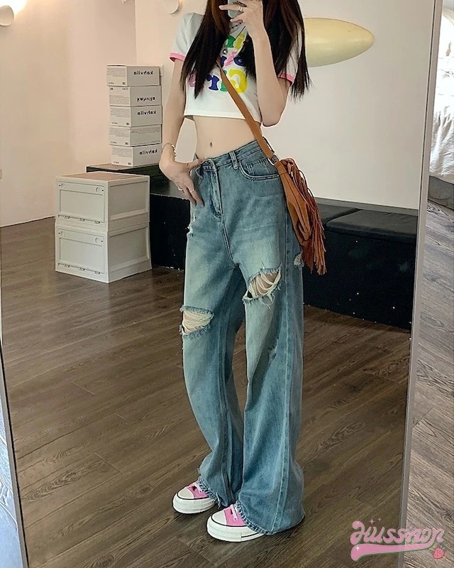 【メガ割 】24パンツ デニム ジーンズ ワイド ストレート ハイウエスト 脚長効果 美脚効果 細見え ウォッシュ ダメージ カジュアル 韓国ファッション レディース お出かけ化粧ポーチ-大容量 【メガ割 】24パンツ デニム ジーンズ ワイド ストレート ハイウエスト 脚長効果 美脚効果 細見え ウォッシュ ダメージ カジュアル 韓国ファッション レディース お出かけ化粧ポーチ-大容量