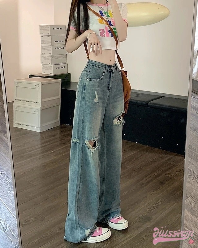 【メガ割 】24パンツ デニム ジーンズ ワイド ストレート ハイウエスト 脚長効果 美脚効果 細見え ウォッシュ ダメージ カジュアル 韓国ファッション レディース お出かけ化粧ポーチ-大容量 【メガ割 】24パンツ デニム ジーンズ ワイド ストレート ハイウエスト 脚長効果 美脚効果 細見え ウォッシュ ダメージ カジュアル 韓国ファッション レディース お出かけ化粧ポーチ-大容量