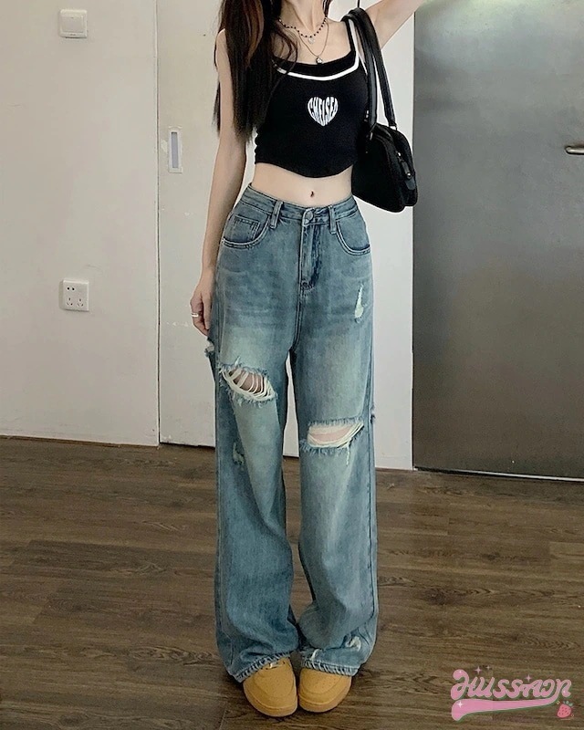 【メガ割 】24パンツ デニム ジーンズ ワイド ストレート ハイウエスト 脚長効果 美脚効果 細見え ウォッシュ ダメージ カジュアル 韓国ファッション レディース お出かけ化粧ポーチ-大容量 【メガ割 】24パンツ デニム ジーンズ ワイド ストレート ハイウエスト 脚長効果 美脚効果 細見え ウォッシュ ダメージ カジュアル 韓国ファッション レディース お出かけ化粧ポーチ-大容量