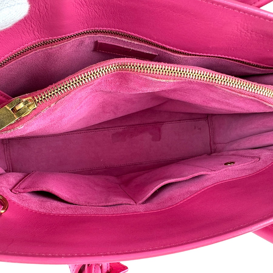 サンローラン SAINT LAURENT ハンドバッグ ショルダーバッグ サック ド ジュール レザー ピンク ゴールド レディース z6039