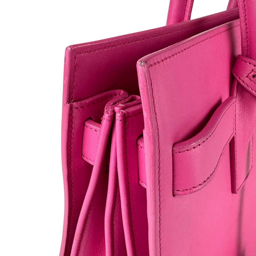 サンローラン SAINT LAURENT ハンドバッグ ショルダーバッグ サック ド ジュール レザー ピンク ゴールド レディース z6039