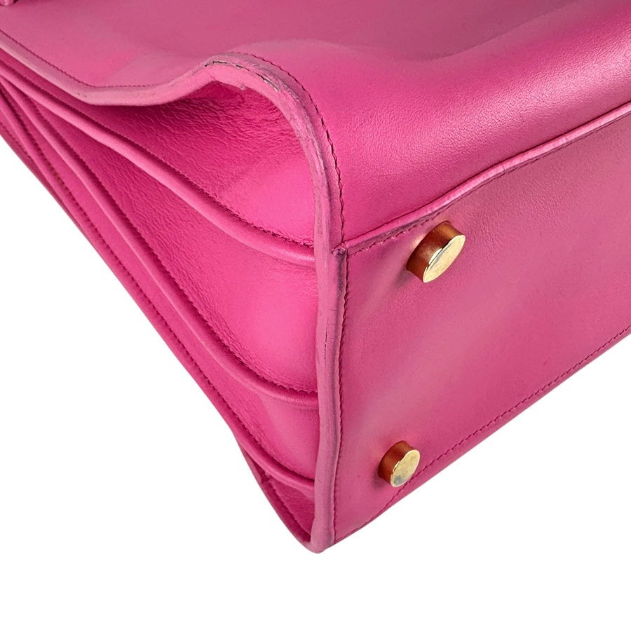 サンローラン SAINT LAURENT ハンドバッグ ショルダーバッグ サック ド ジュール レザー ピンク ゴールド レディース z6039