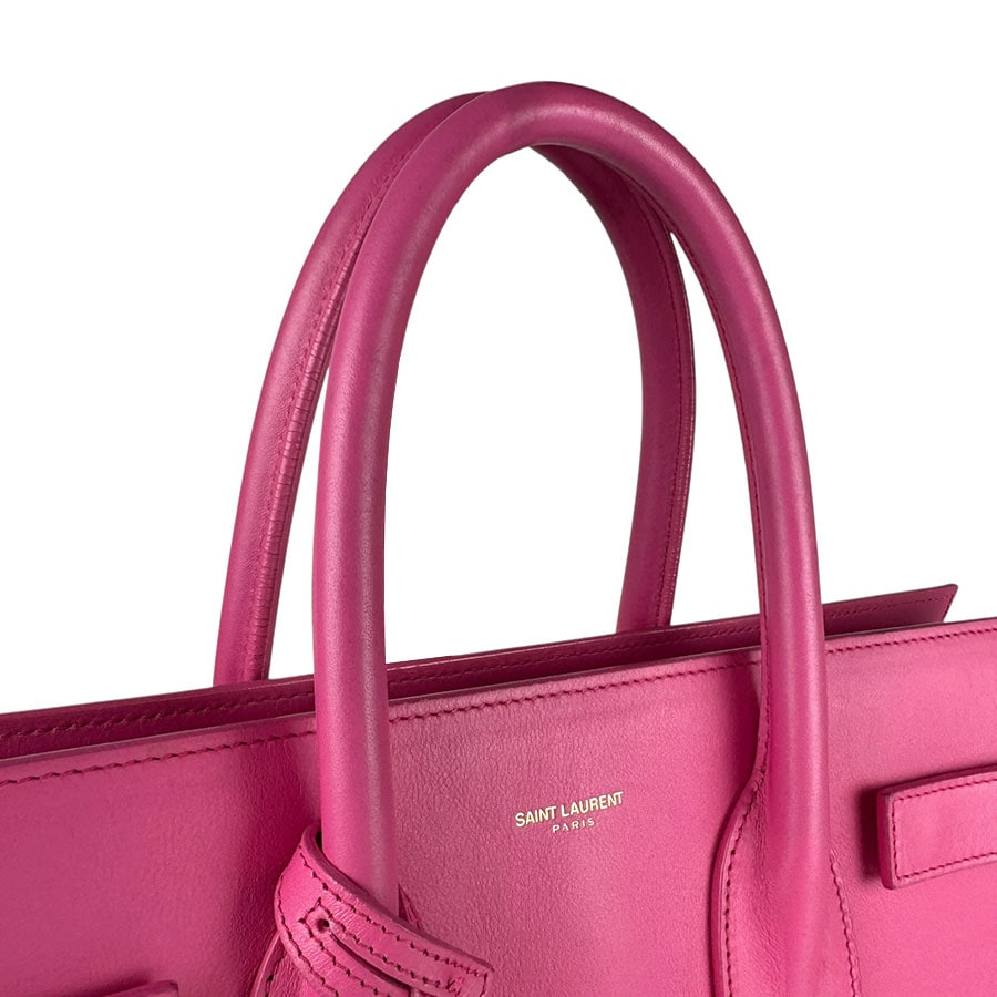 サンローラン SAINT LAURENT ハンドバッグ ショルダーバッグ サック ド ジュール レザー ピンク ゴールド レディース z6039
