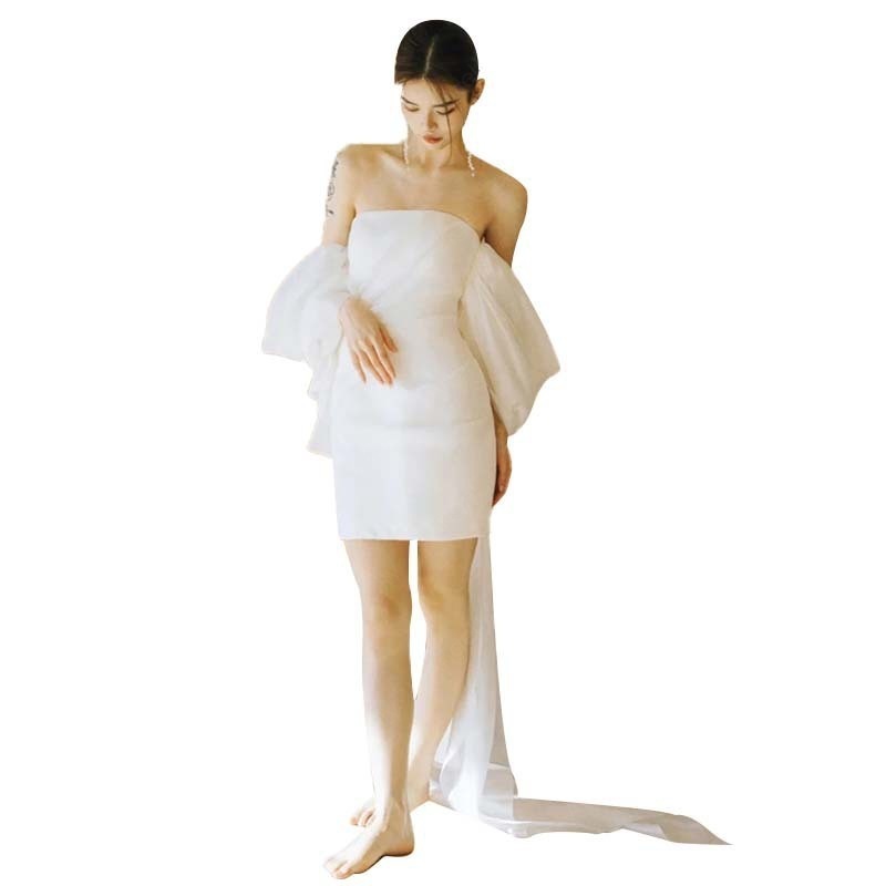 2024新作 パーティードレス 高級感 気質 ワンピース 花嫁ロングドレス 結婚式ワンピース 結婚式 ドレス ウェディングドレス 白 ロングドレス 韓国ファッション49-77