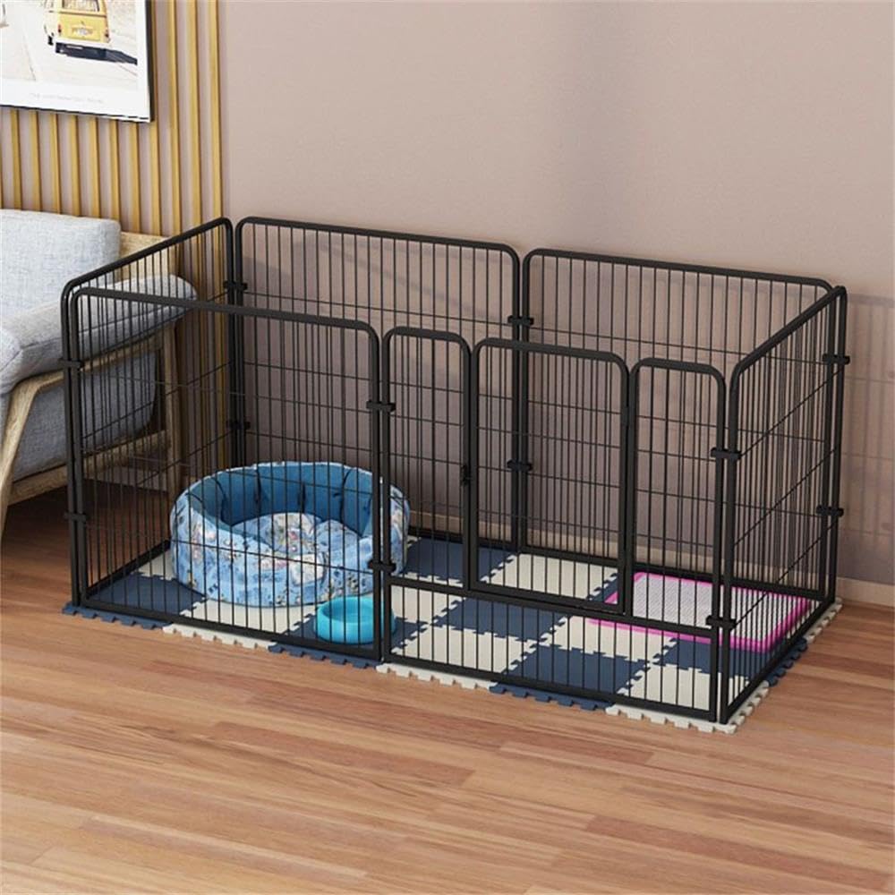 ペットサークル 犬 ペットフェンス サークルケージ ドア付き DIY 室内 屋外 置くだけ 柵 自立 ケージ 小型犬 セットドア付 6枚 高さ60cm 接続式 簡単組み立て 工具不要 ダブルロック ペ