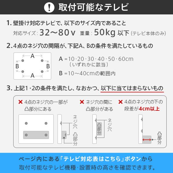 WALLインテリアテレビスタンド テレビ台用スタンド 背面収納木目調テレビ台セット幅180cm 32～60v対応 壁掛け風 テレビボード ローボード