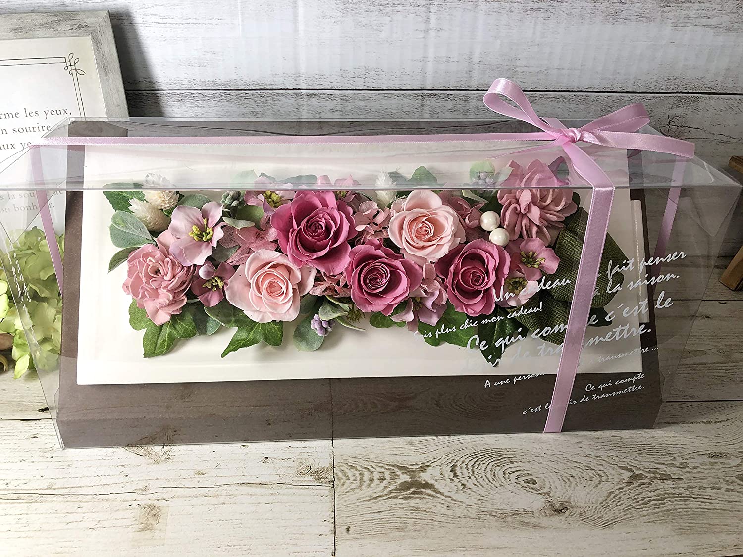 プリザーブドフラワー フレーム アレンジ 選べる4color アーティフィシャルフラワー 造花 Lulus-1304 プリザーブドフラワー フレーム アレンジ 選べる4color アーティフィシャルフラワー 造花 Lulus-1304