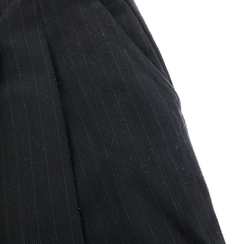 日本製 ピンストライプ タック ワイドパンツ 34 ブラック メンズ