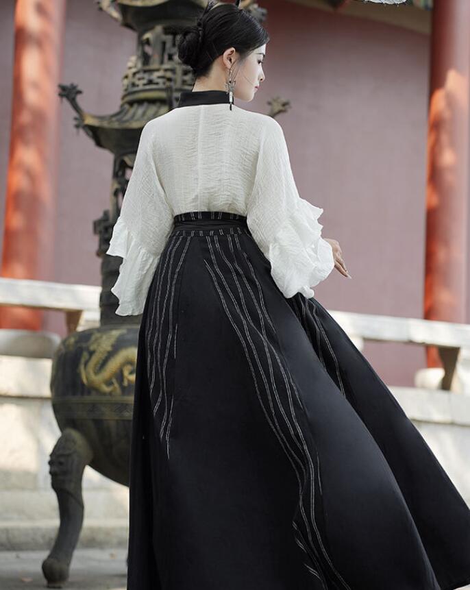 レディース レトロスカート 改良版漢服 漢風 長袖シャツ ロング丈スカート フレア 大きい裾 スカート森ガール系 中華風 衣装 ハロウィン コスプレ衣装 演出服 普段も着用可 学園祭 文化祭 撮影衣装 レディース レトロスカート 改良版漢服 漢風 長袖シャツ ロング丈スカート フレア 大きい裾 スカート森ガール系 中華風 衣装 ハロウィン コスプレ衣装 演出服 普段も着用可 学園祭 文化祭 撮影衣装