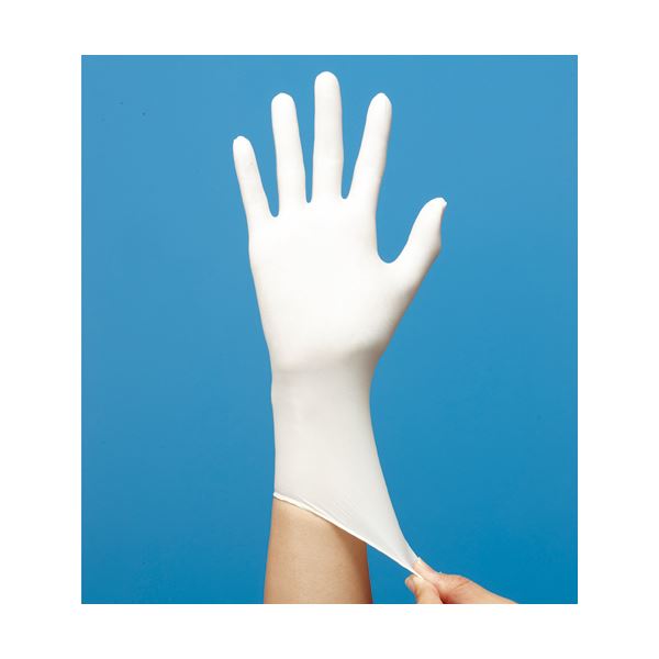 （まとめ） ファーストレイトプレミアニトリルPFグローブ パウダーフリー ホワイト L FR-858 1箱（100枚） [x5セット]