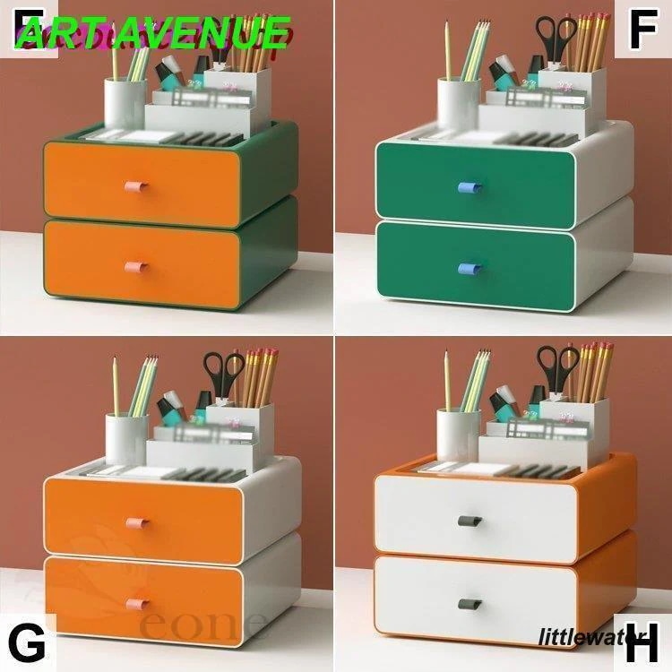 日用品雑貨 収納用品 収納 整理用品 机上収納 整理用品 卓上 文房具入れ 引き出し 小物入れ シンプル 取っ手 ホワイト グリーン オレンジリラックス