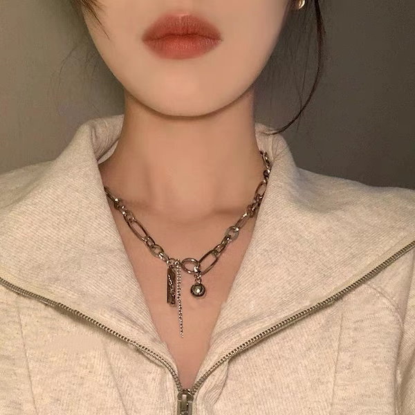 Qoo10] 地雷系セーターチェーン ネックレス 男女