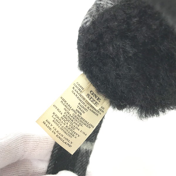 【ギフトに最適】BURBERRY チェックウールイヤーマフ BURBERRY バーバリー ストール GIANT CHECK GAUZE レディース