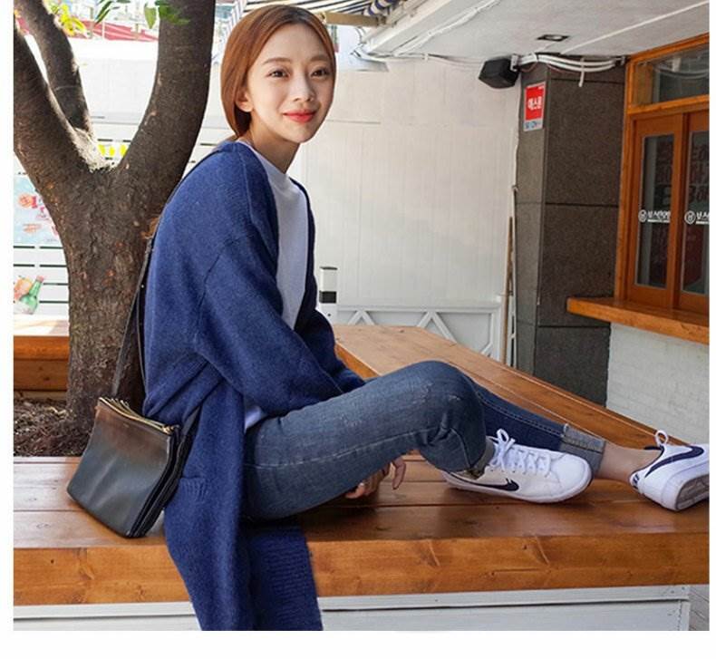 ロングニットカーディガン シンプルカーディガン ベーシックカーディガン トップス アウター セーター カーディガン ロングカーディガン ロング ロング丈 袖あり 長袖 Vネック スマート リブ 前開き mdprevattcaulkingandwaterproofing.com