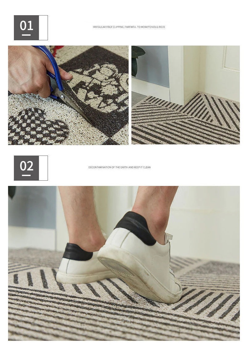 1*160cm 玄関マット 屋外 おしゃれ 室内 屋内 泥落とし 洗える 屋外用 シンプル かわいい 敷物 丸洗い 水洗い pvcマット ふかふかテラスマット 40× 60cm 玄関