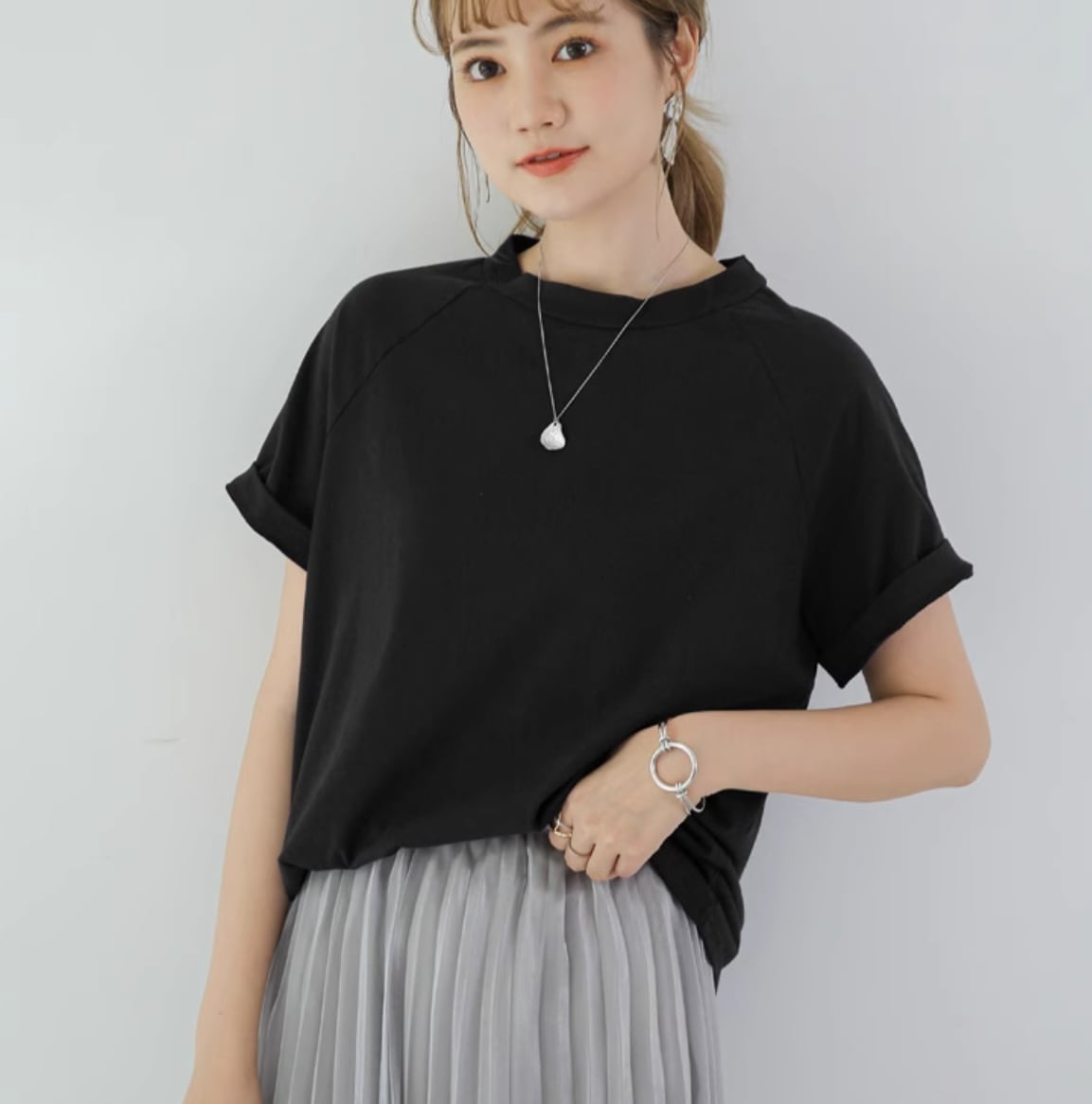 トップス カットソー Tシャツ レディース 半袖 ラウンドネック