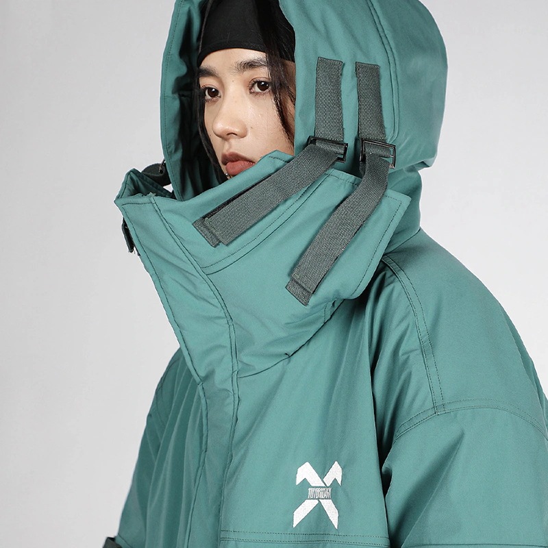 マウンテンパーカー 秋冬 キルティングコート 中綿ブルゾン レディース ジャケット フード付き ジップアップパーカー オーバーサイズ 黒/緑/オフホワイト 男女兼用 メンズ カップル服 ゆったり