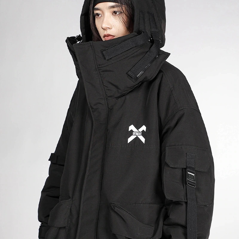 マウンテンパーカー 秋冬 キルティングコート 中綿ブルゾン レディース ジャケット フード付き ジップアップパーカー オーバーサイズ 黒/緑/オフホワイト 男女兼用 メンズ カップル服 ゆったり