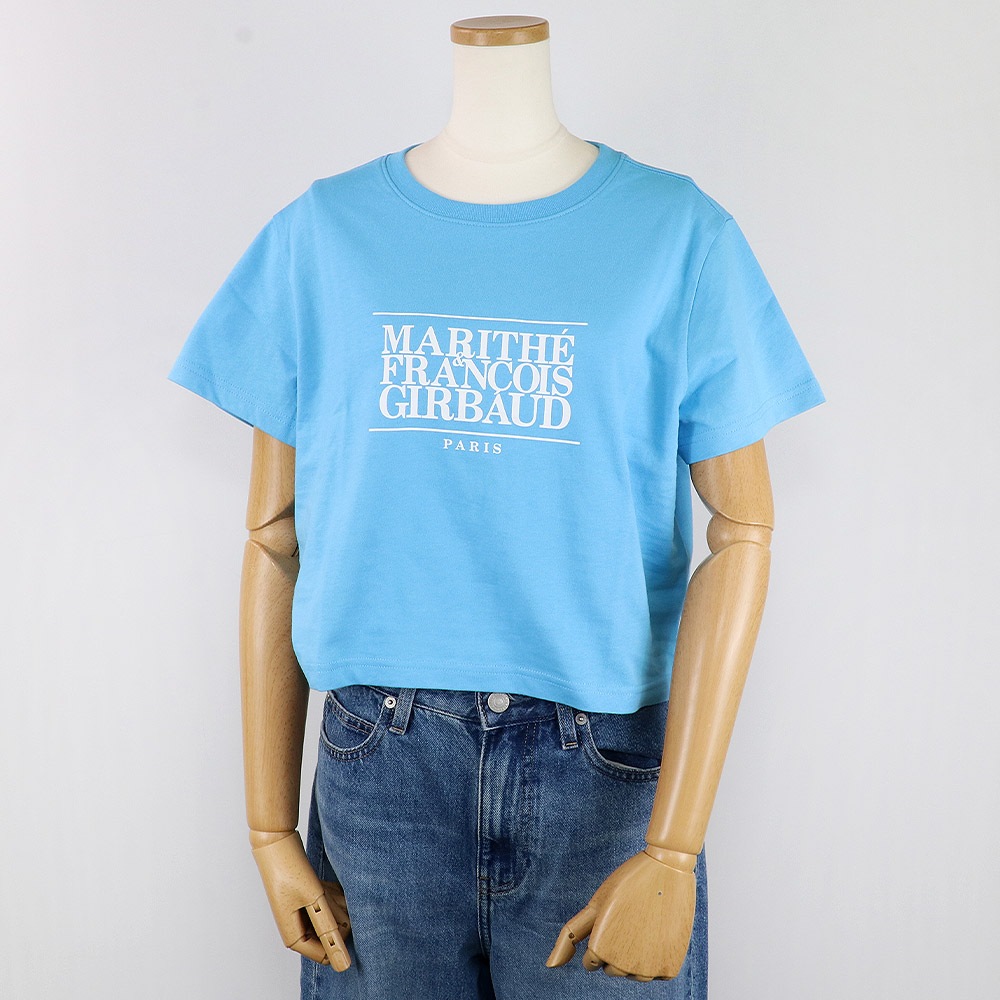 Tシャツ W CLASSIC LOGO CROP TEE SKY BLUE 半袖 レディース 韓国 ファッション アパレル クロップド丈