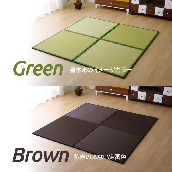 日本製 軽量 置き畳/ユニット畳 ベージュ 約67671.7cm 9枚組 ポリプロピレン ヒバ硬綿 ジョイント付 抗菌 防臭 防ダニ