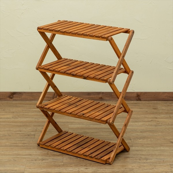 ラック 棚 折りたたみ ナチュラルモダン 木製 おしゃれ 折り畳み アカシア材オイルステイン塗装 すのこ棚 完成品 省スペース シンプル 4段 ラック 棚 折りたたみ ナチュラルモダン 木製 おしゃれ 折り畳み アカシア材オイルステイン塗装 すのこ棚 完成品 省スペース シンプル 4段