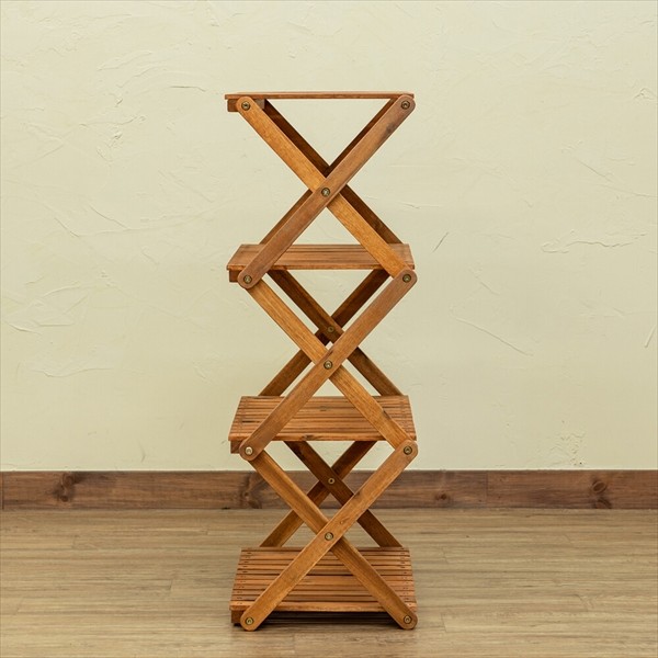 ラック 棚 折りたたみ ナチュラルモダン 木製 おしゃれ 折り畳み アカシア材オイルステイン塗装 すのこ棚 完成品 省スペース シンプル 4段 ラック 棚 折りたたみ ナチュラルモダン 木製 おしゃれ 折り畳み アカシア材オイルステイン塗装 すのこ棚 完成品 省スペース シンプル 4段