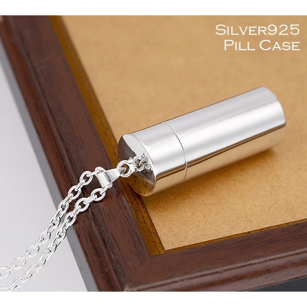円柱型 筒型 ピルケース ニトロケース チェーンなし シルバー925 ネックレス 円柱型 筒型 ピルケース ニトロケース チェーンなし シルバー925 ネックレス