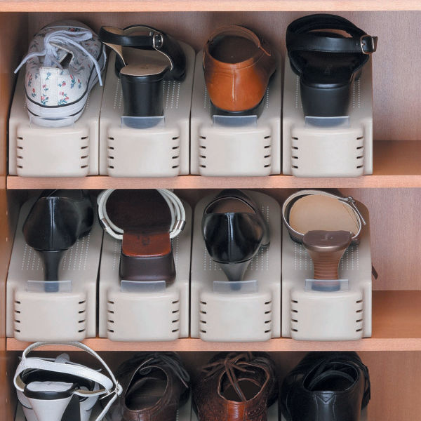 靴 収納 60個入り くつホルダー ワイド 靴ホルダー 幅10cm ワイドタイプ 靴収納 シューズ くつ ホルダー 省スペース 互い違い 靴箱 シューズホルダー すべり止め クツ ケース