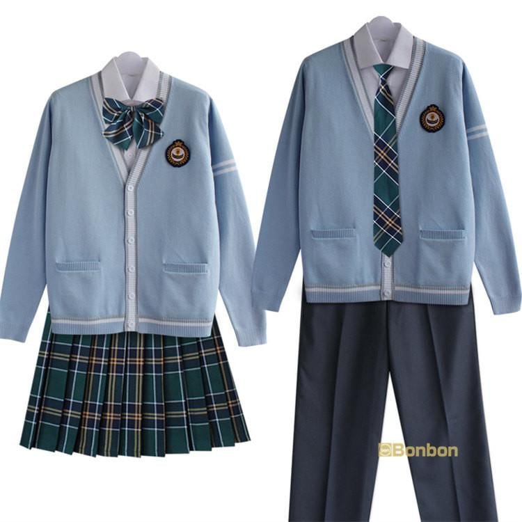 学生服 制服セット JK制服 5点セット 女子高校生 制服 長袖 男子高生 スクールスカート スクールカーディガン コスチューム 衣装 文化祭 仮装 卒業式 入学式 発