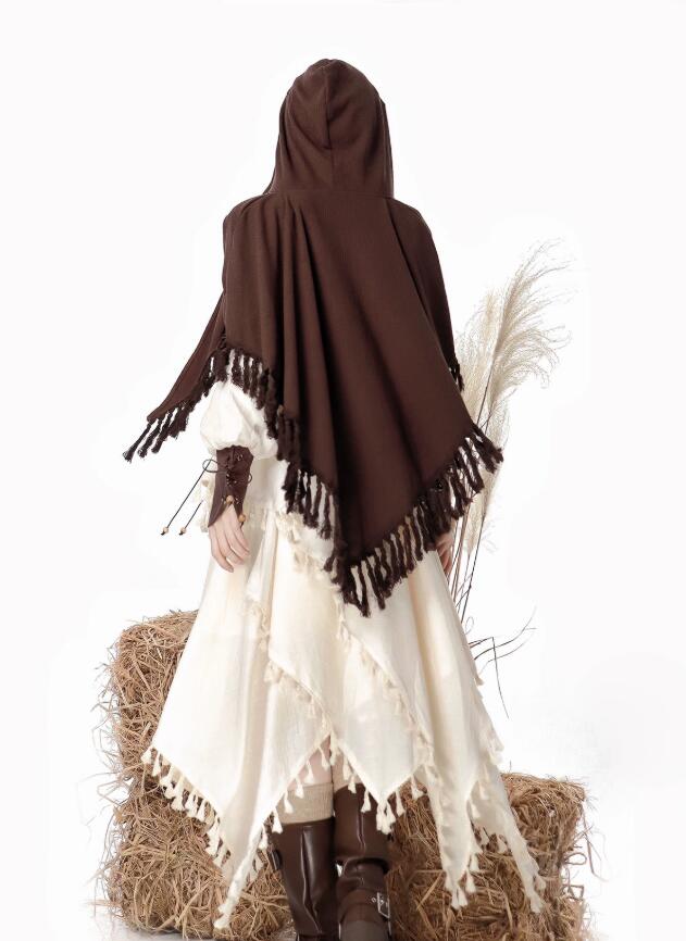 レディース ハロウィン コスプレ衣装 ゴシック 魔女 悪魔 変身仮装 長袖ドレス レースアップベスト マント エスニック 演出服 砂漠 撮影衣装 学園祭 文化祭 発表会 舞台劇 オペラ 演出服