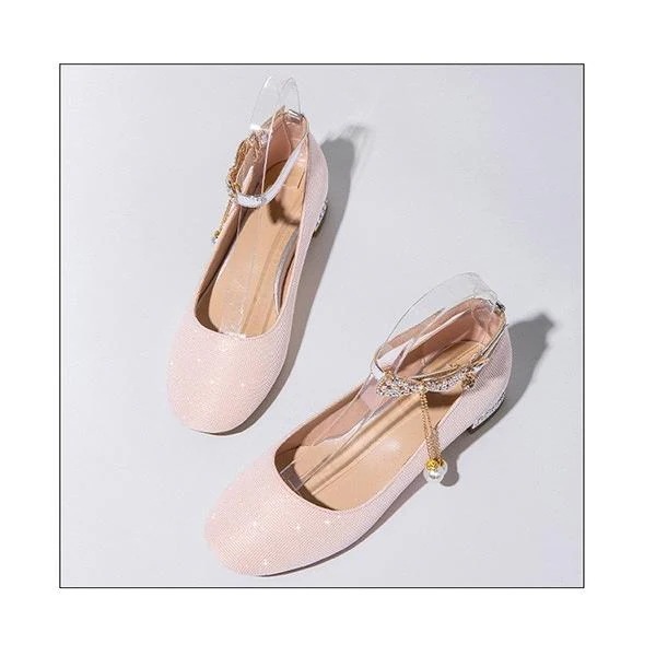 パンプス キラキラ ヒール3cm 太いヒール ローヒール ピンク ゴールド 黒 白 結婚式 ピアノ 発表会 パーティー シューズ 靴 謝恩会