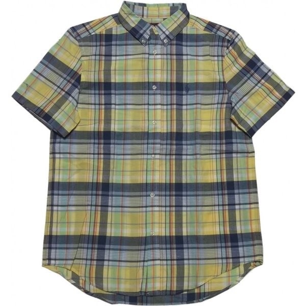 ボーイズサイズ 半袖 ボタンダウンシャツ イエロー boys PR2-1175