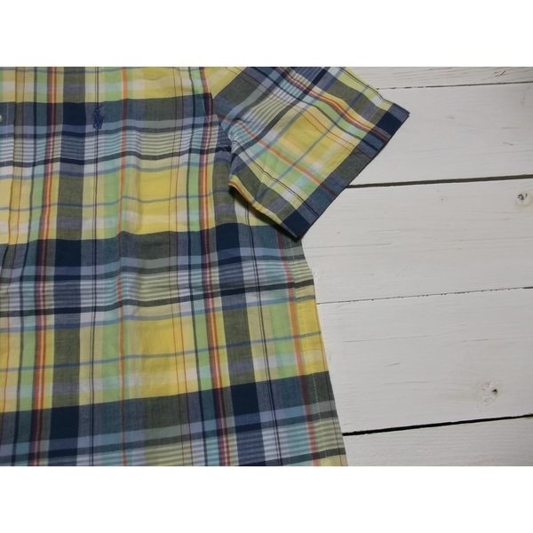 ボーイズサイズ 半袖 ボタンダウンシャツ イエロー boys PR2-1175