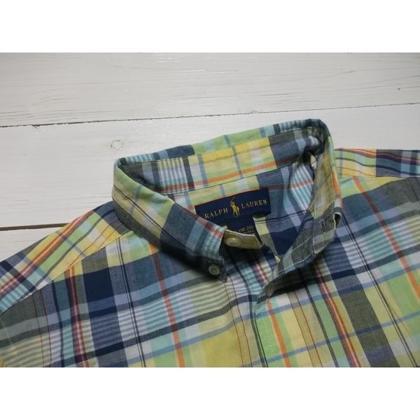 ボーイズサイズ 半袖 ボタンダウンシャツ イエロー boys PR2-1175