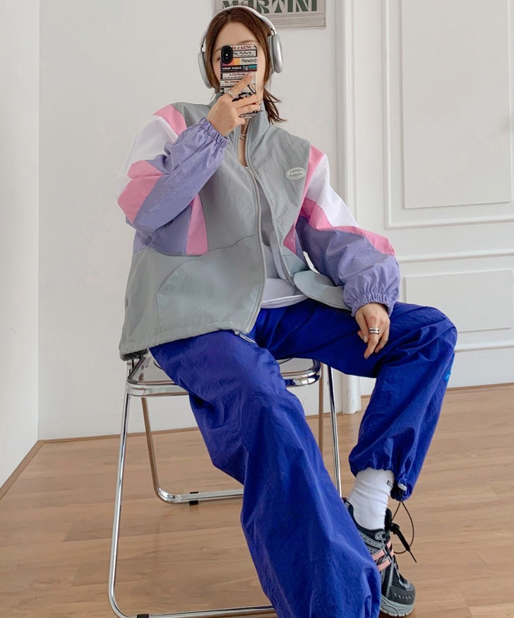 ナイロンタッチマルチカラーワイドジャケット レディース アウター ブルゾン 春 秋 シャカシャカ 撥水 薄手 上着 ビッグシルエット 韓国ファッション ストリート ダンス カジュアル 配色 体型カバー ナイロンタッチマルチカラーワイドジャケット レディース アウター ブルゾン 春 秋 シャカシャカ 撥水 薄手 上着 ビッグシルエット 韓国ファッション ストリート ダンス カジュアル 配色 体型カバー